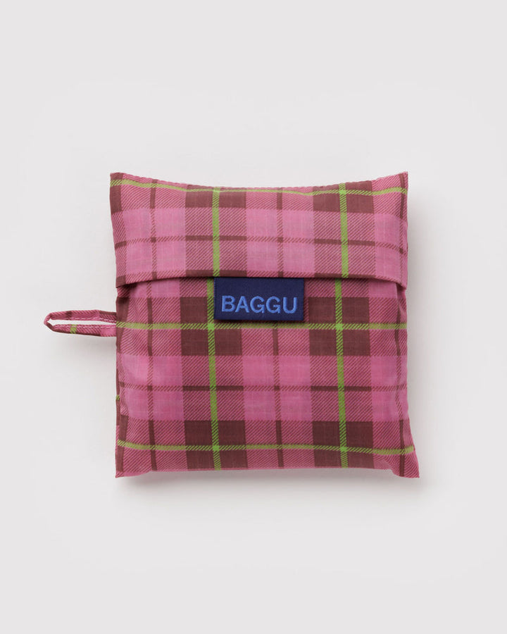 Baggu | Reusable Bag | Azalea Pink Tartan