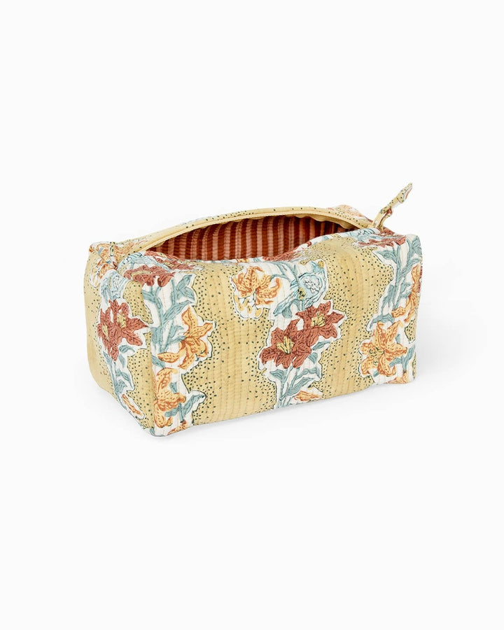 Block print Wash bag | Mustard print