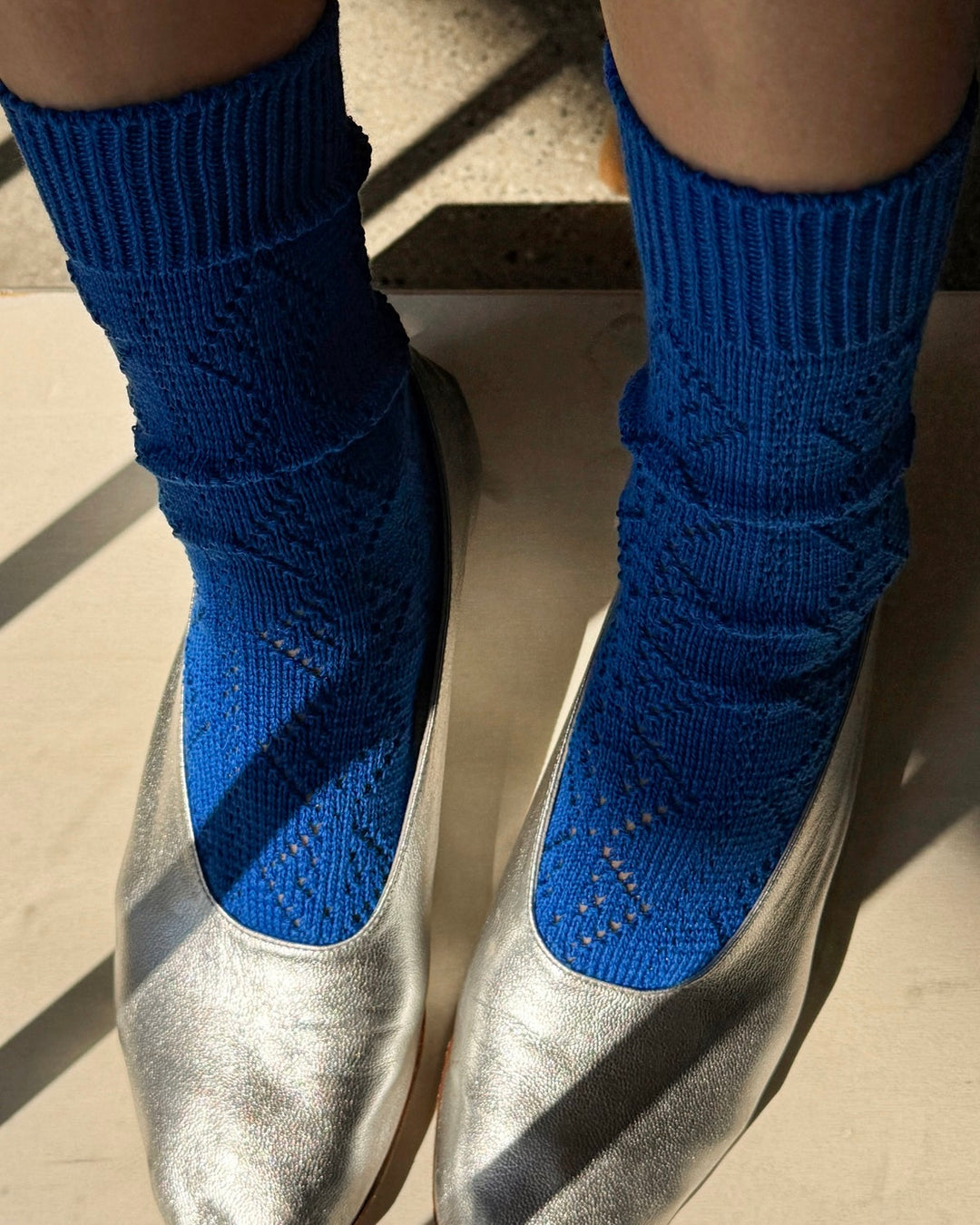 Le Bon Shoppe | Modal eyelet socks | Cobalt