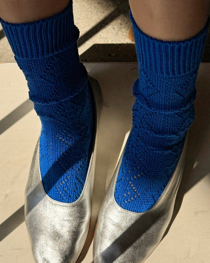 Le Bon Shoppe | Modal eyelet socks | Cobalt