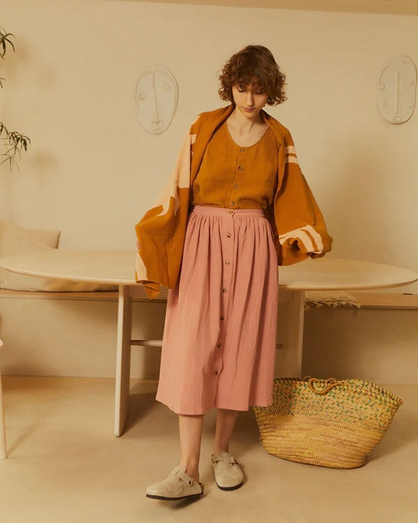 LF Markey | Isaac Midi Skirt | Blush