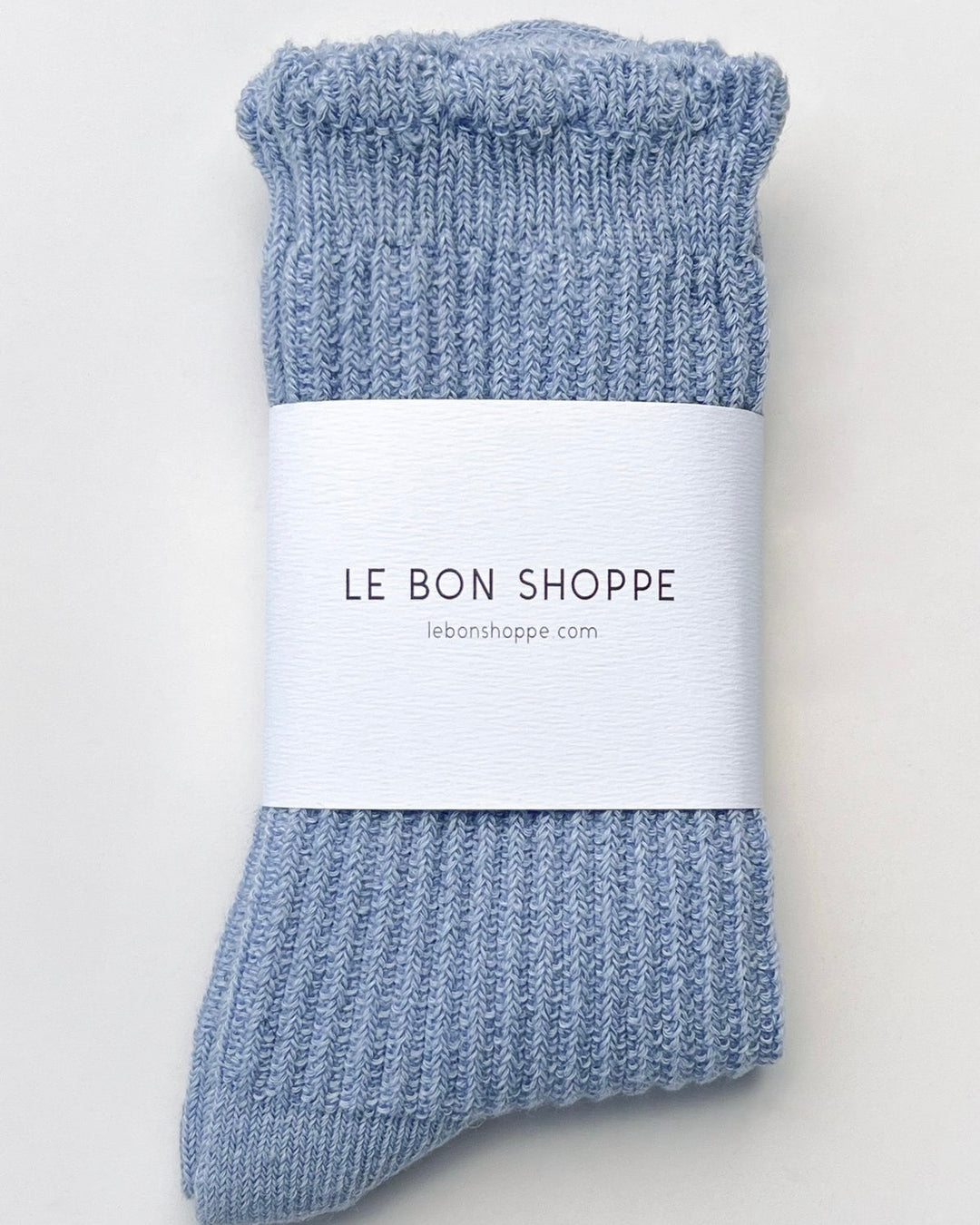 Le Bon Shoppe | Linen Scallop Socks | Pale Blue