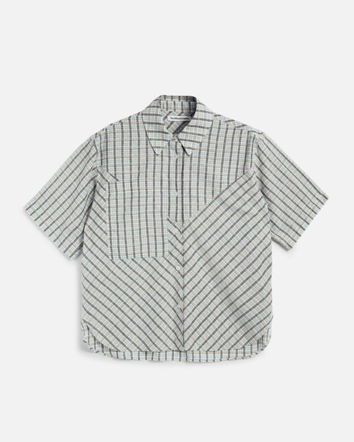 YMC | Eva Shirt | Cutting Table Blue Check