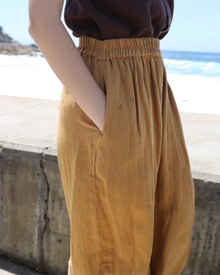 LF Markey | Basic Linen Trousers | Turmeric