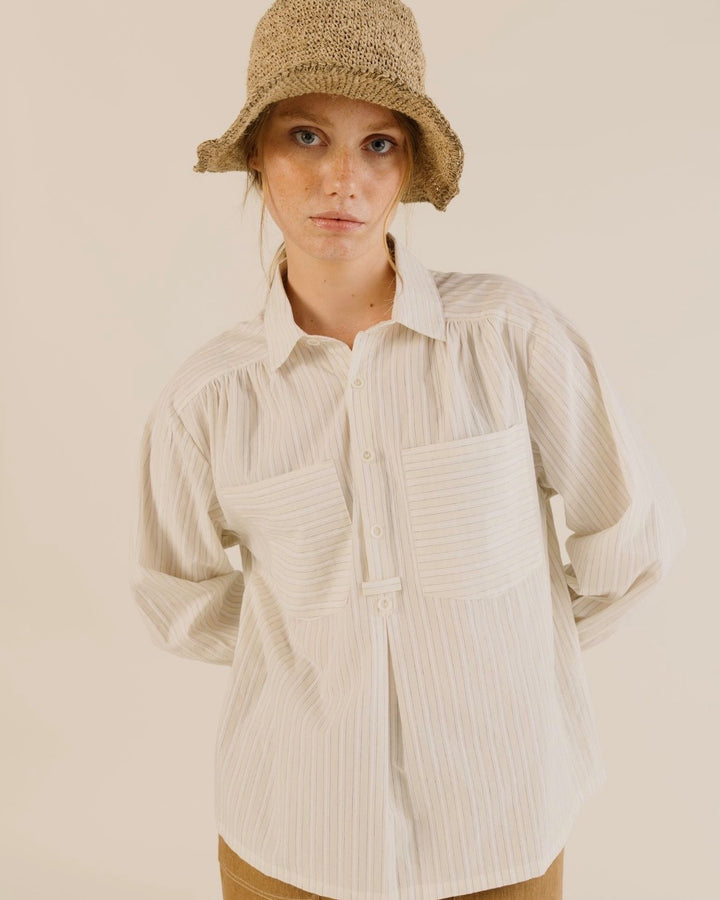 Sideline | Amelie Shirt | Soft Yellow stripe
