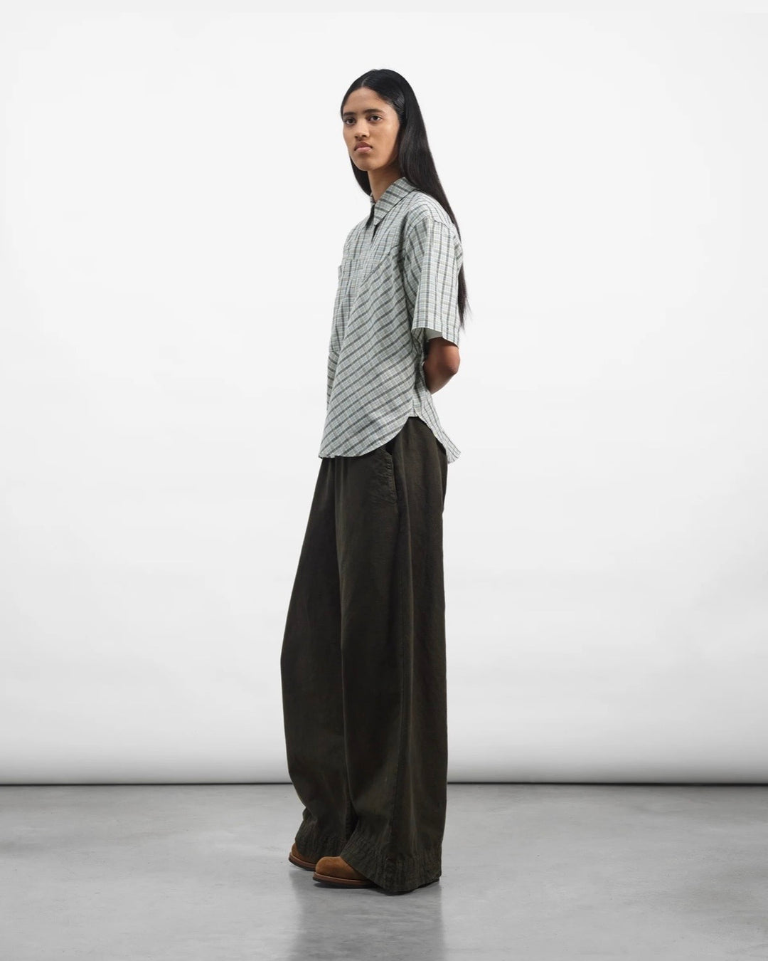 YMC | Eva Shirt | Cutting Table Blue Check