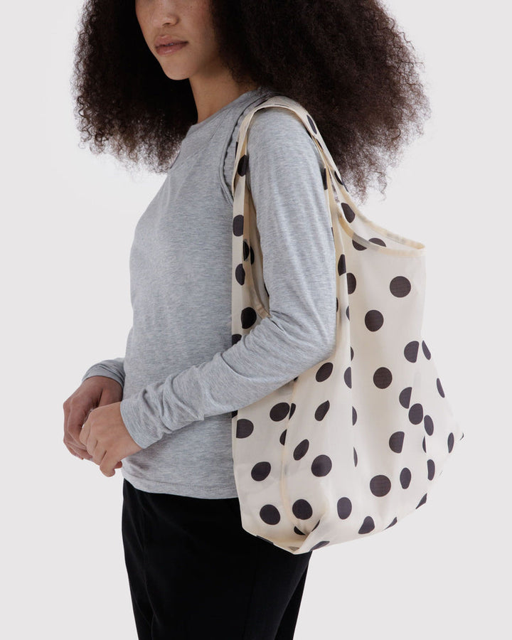 Baggu | Reusable Bag | Cream and Black polka dot