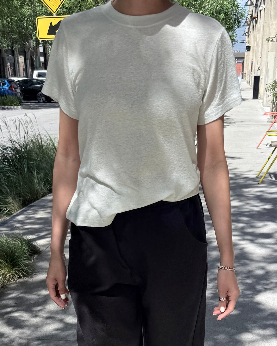 Le Bon Shoppe | Bo Linen blend tee | Salt