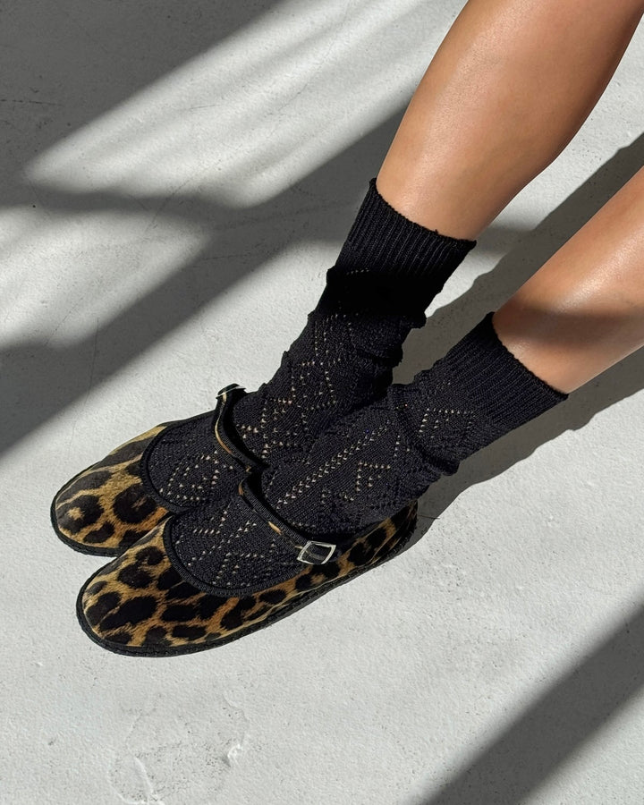 Le Bon Shoppe | Modal eyelet socks | Jet Black