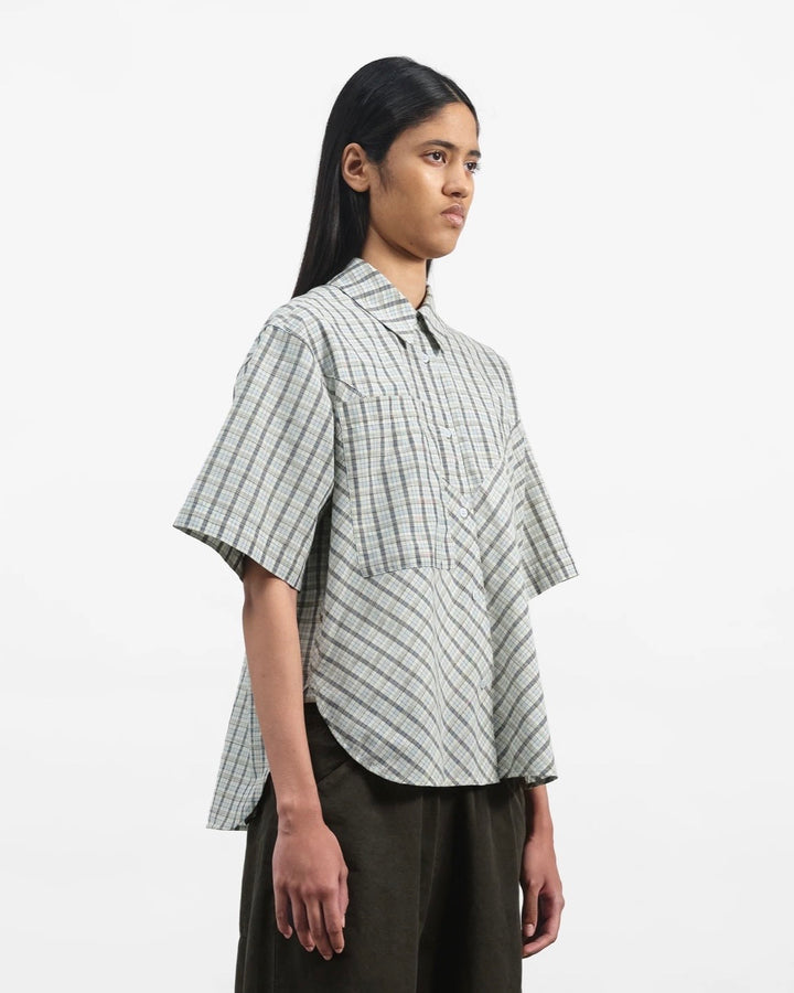 YMC | Eva Shirt | Cutting Table Blue Check