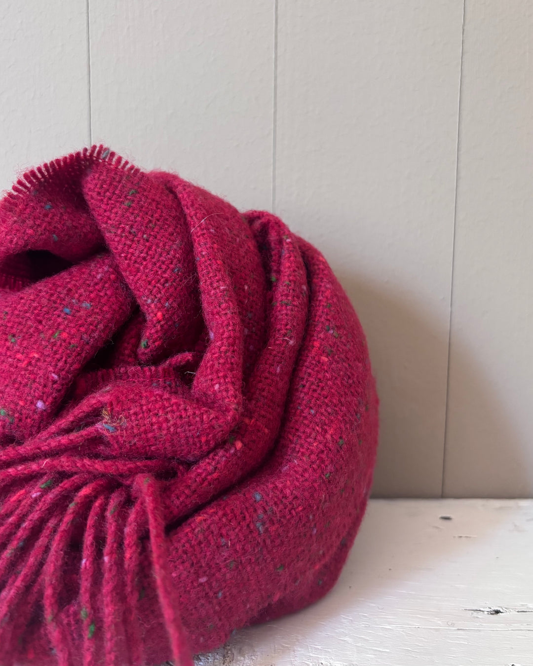 Molloy & Sons | Merino Donegal Tweed Scarf | Red