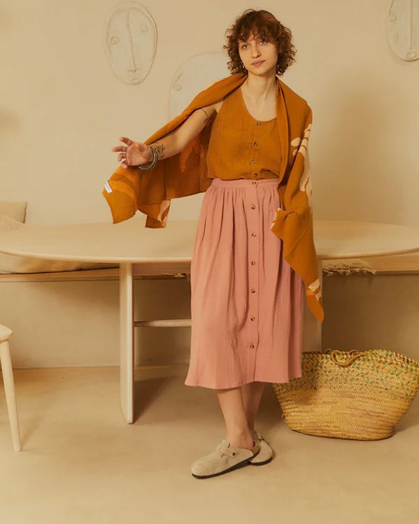 LF Markey | Isaac Midi Skirt | Blush