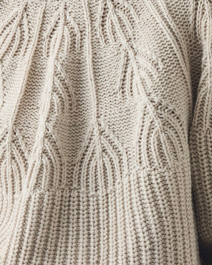 Toast | Fan stitch Wool Cotton Sweater | Ivory