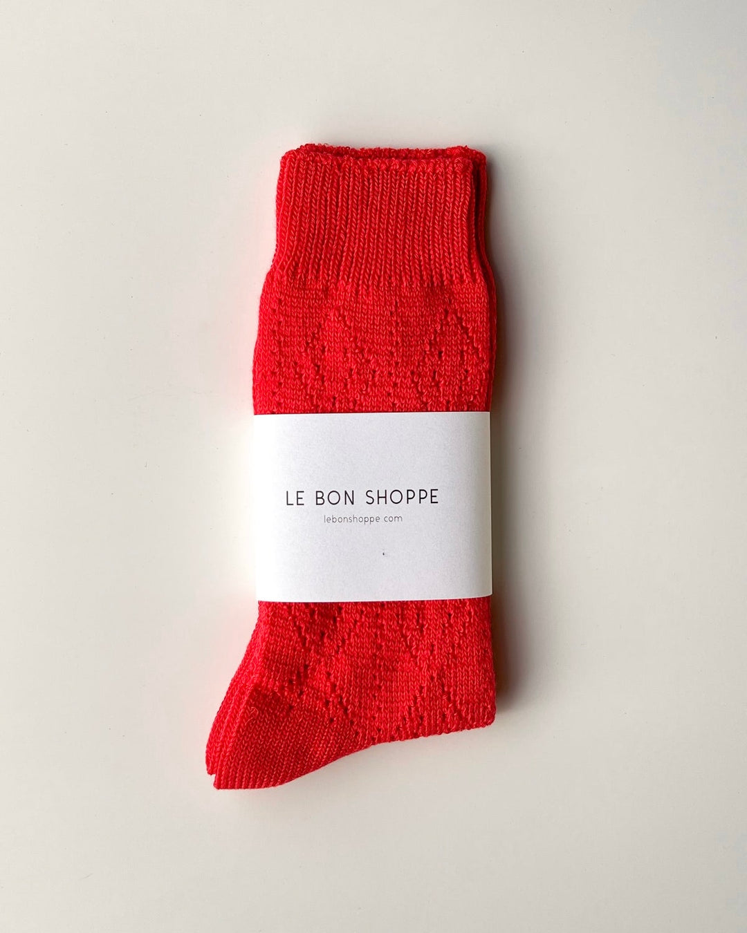 Le Bon Shoppe | Modal eyelet socks | Poppy Red