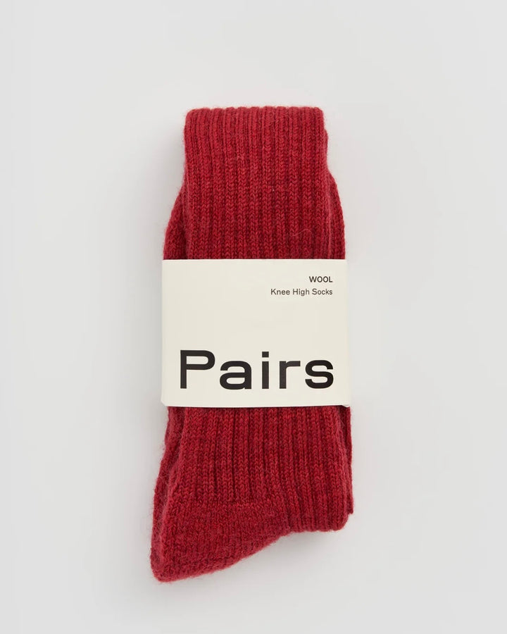Pairs | Knee High Socks | Deep Berry Red