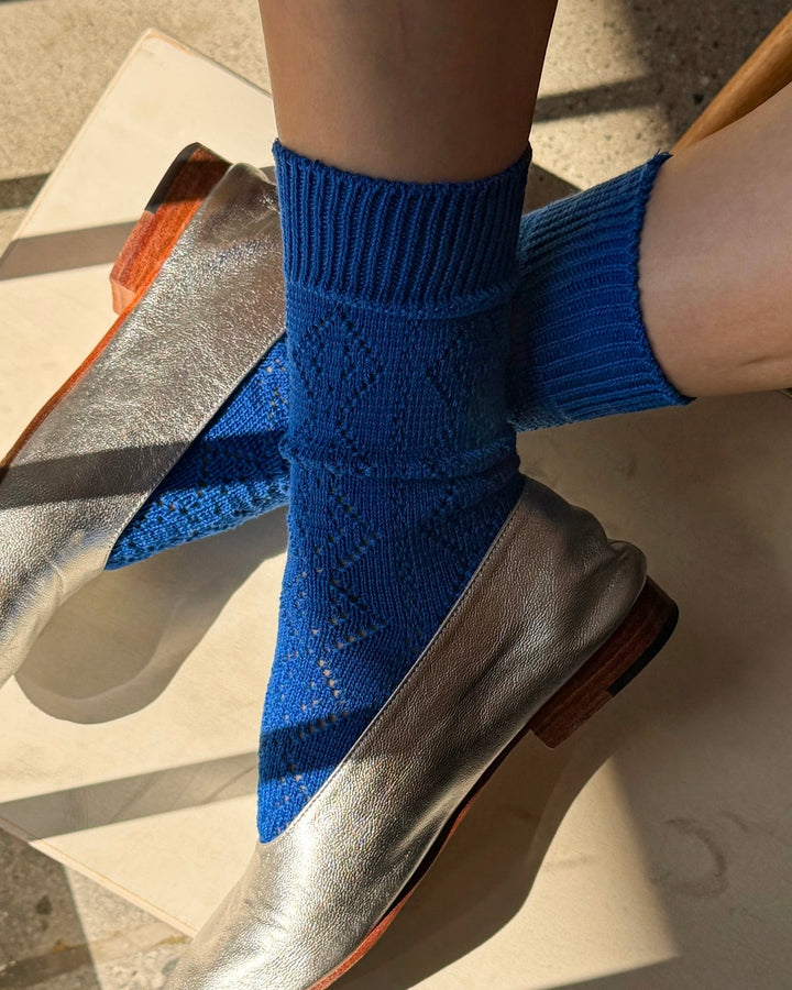 Le Bon Shoppe | Modal eyelet socks | Cobalt