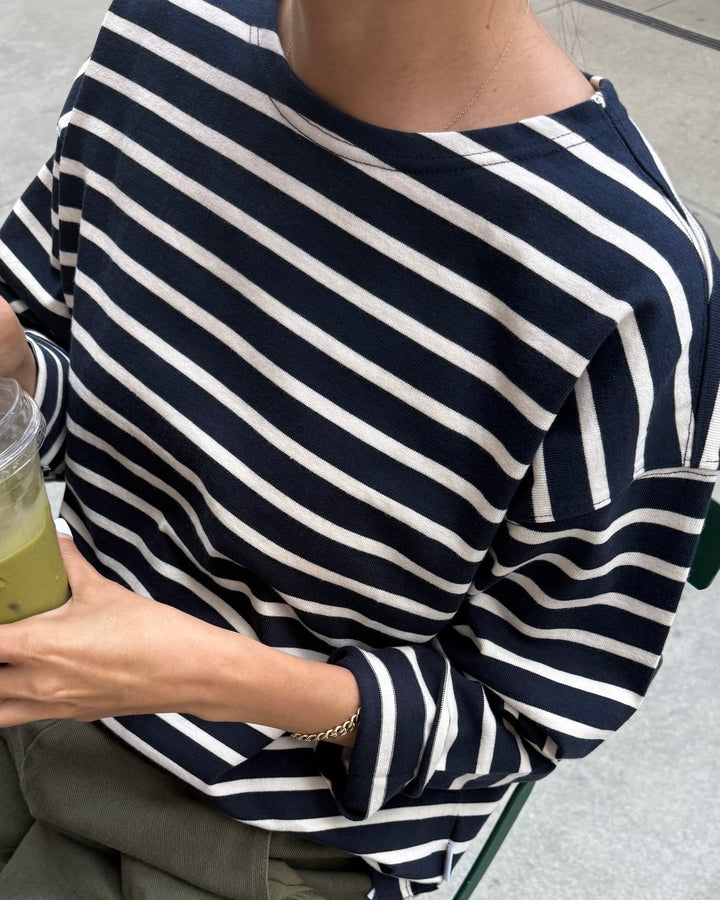 Le Bon Shoppe | Sailor Top | Navy with white stripe