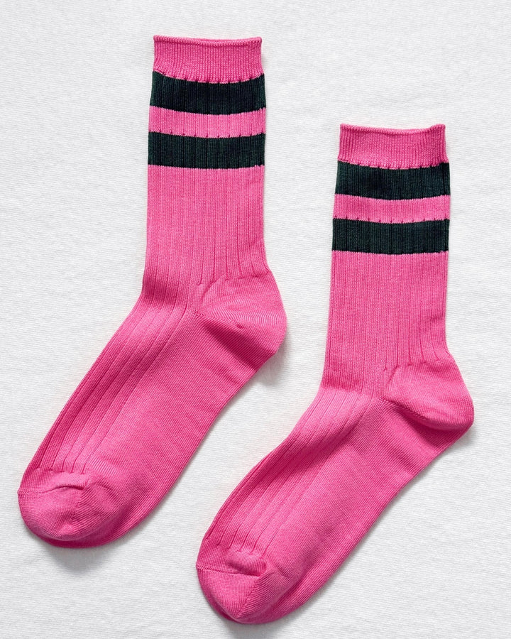 Le Bon Shoppe | Her Varsity Socks | Pink Green
