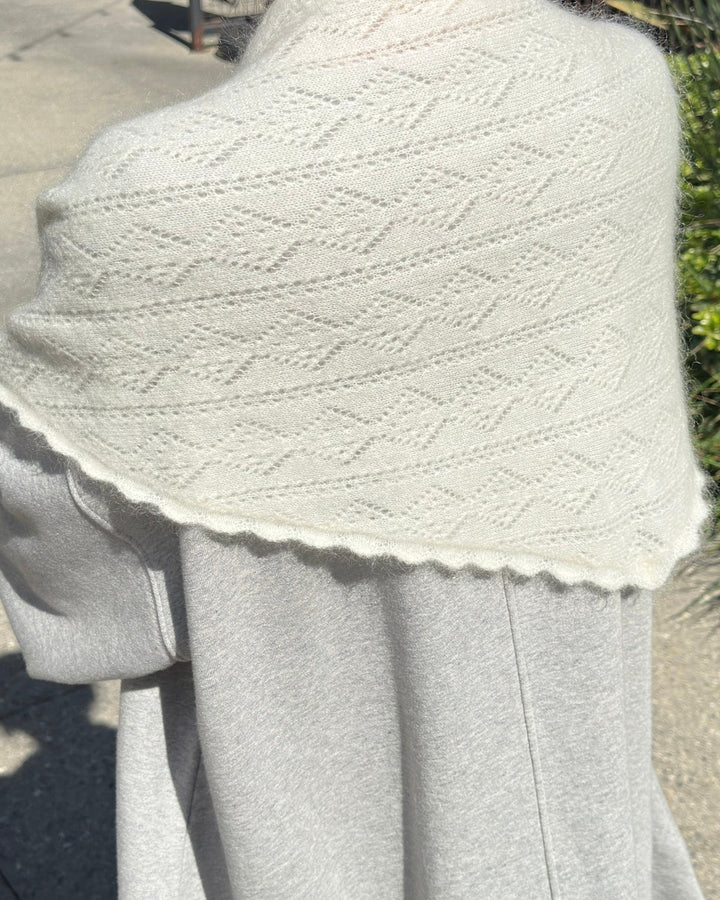 Le Bon Shoppe | Mohair Pointelle Shawl | Pearl