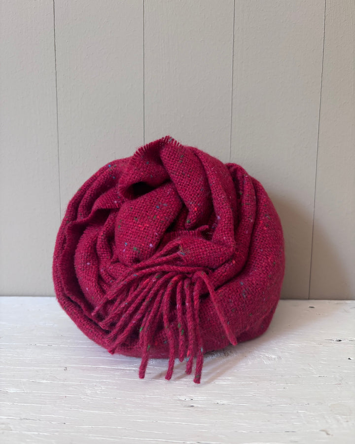 Molloy & Sons | Merino Donegal Tweed Scarf | Red