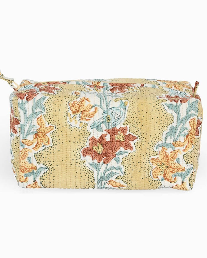 Block print Wash bag | Mustard print