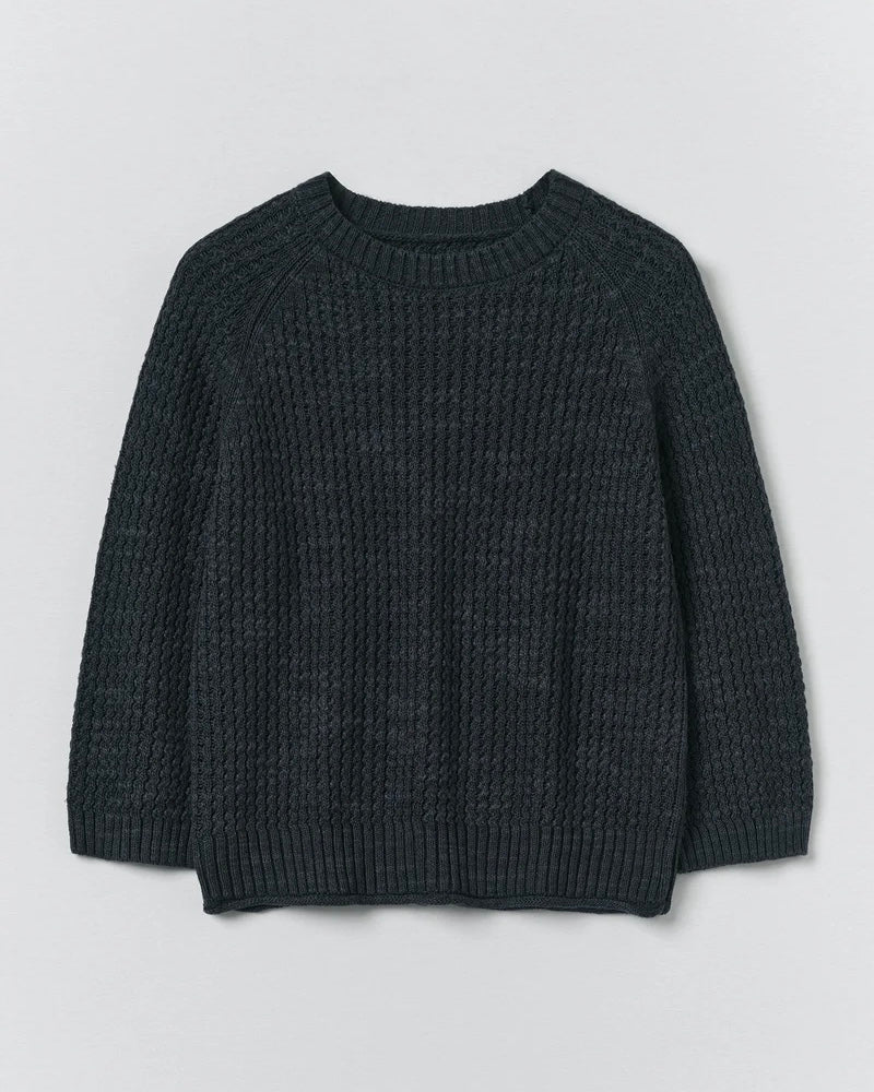 Toast | Textured Rib Linen Cotton Sweater | Dark Navy