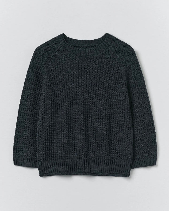 Toast | Textured Rib Linen Cotton Sweater | Dark Navy