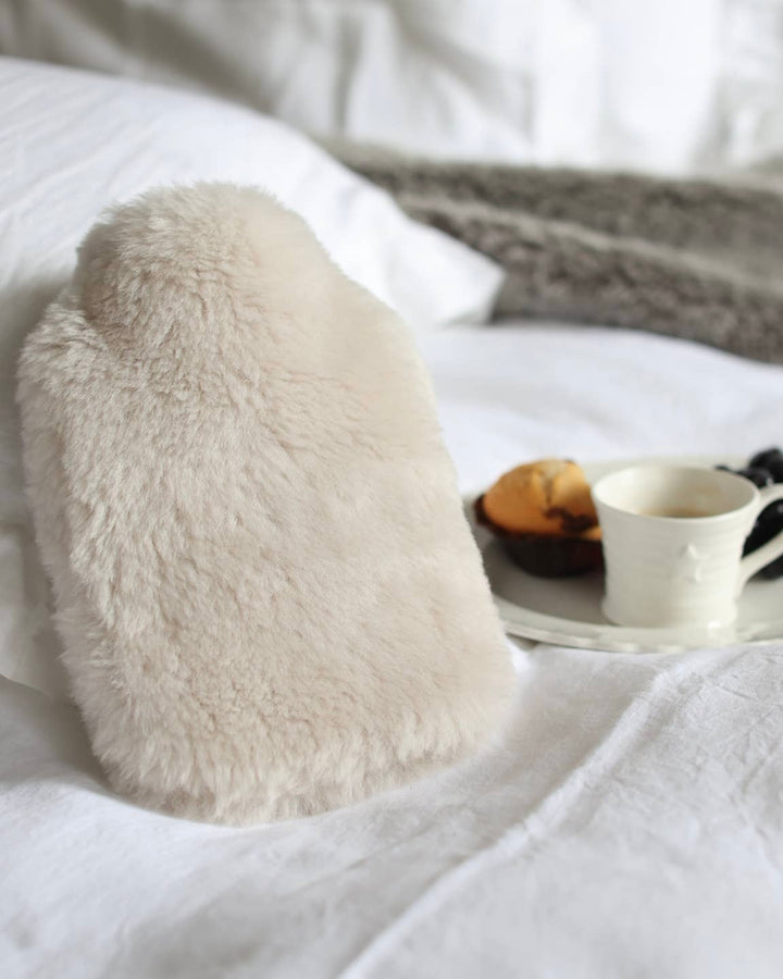 Sheepskin Hot Water Bottle Cover | Cream